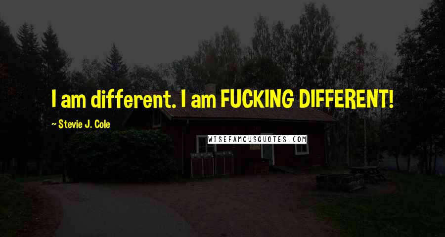 Stevie J. Cole Quotes: I am different. I am FUCKING DIFFERENT!