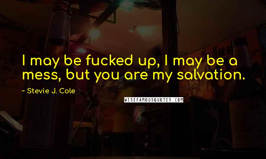 Stevie J. Cole Quotes: I may be fucked up, I may be a mess, but you are my salvation.