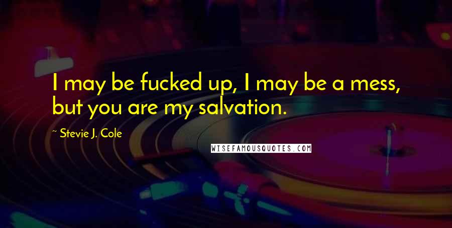 Stevie J. Cole Quotes: I may be fucked up, I may be a mess, but you are my salvation.