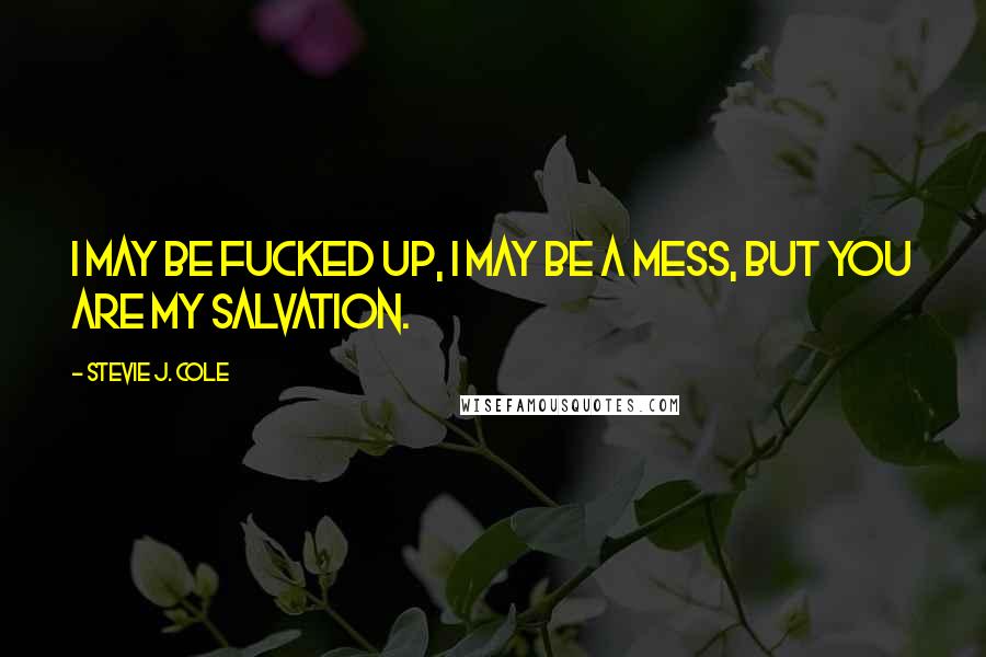 Stevie J. Cole Quotes: I may be fucked up, I may be a mess, but you are my salvation.