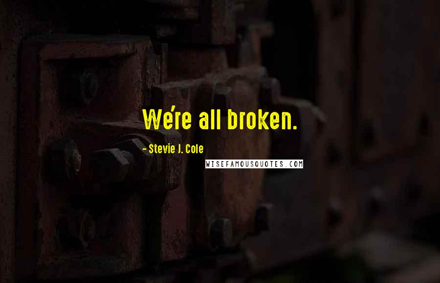 Stevie J. Cole Quotes: We're all broken.