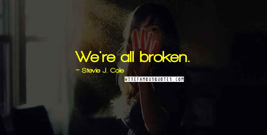 Stevie J. Cole Quotes: We're all broken.