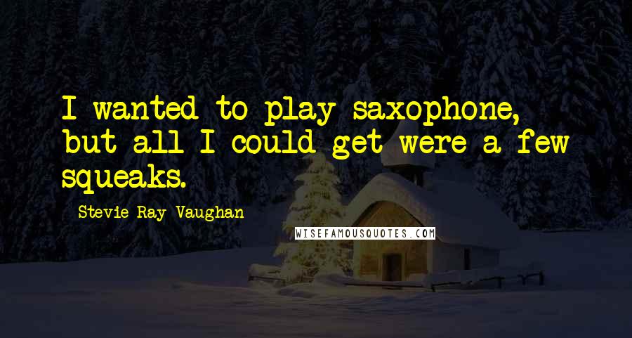 Stevie Ray Vaughan Quotes: I wanted to play saxophone, but all I could get were a few squeaks.