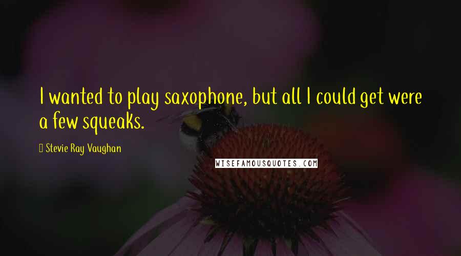 Stevie Ray Vaughan Quotes: I wanted to play saxophone, but all I could get were a few squeaks.