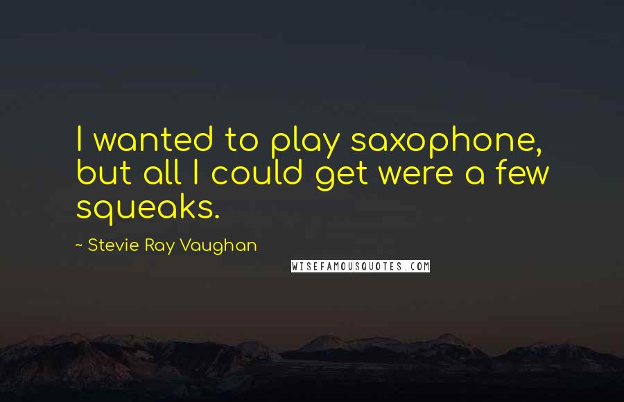 Stevie Ray Vaughan Quotes: I wanted to play saxophone, but all I could get were a few squeaks.