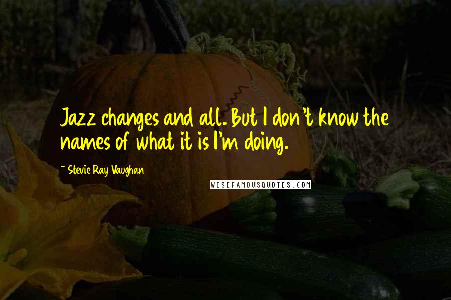 Stevie Ray Vaughan Quotes: Jazz changes and all. But I don't know the names of what it is I'm doing.