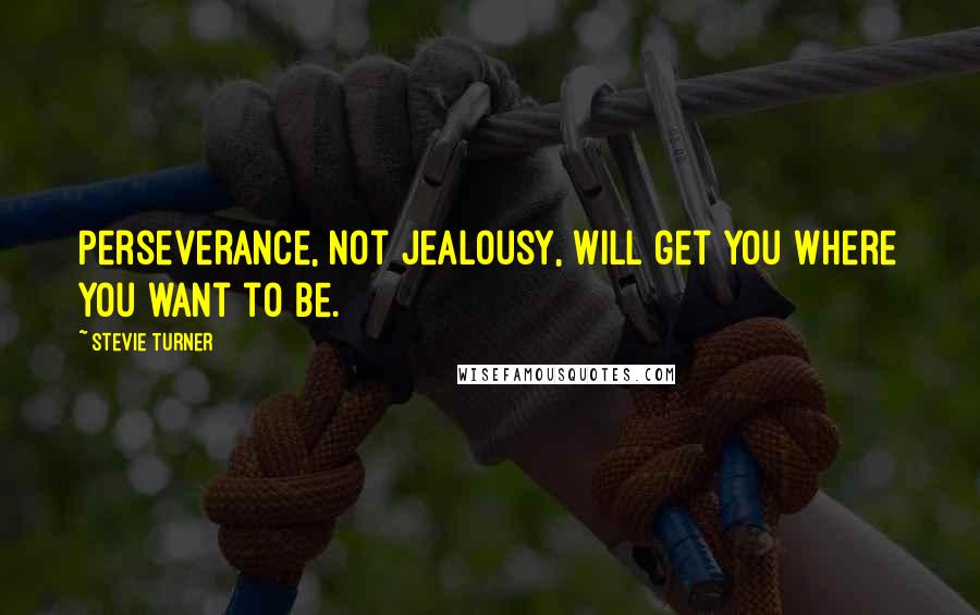 Stevie Turner Quotes: Perseverance, not jealousy, will get you where you want to be.