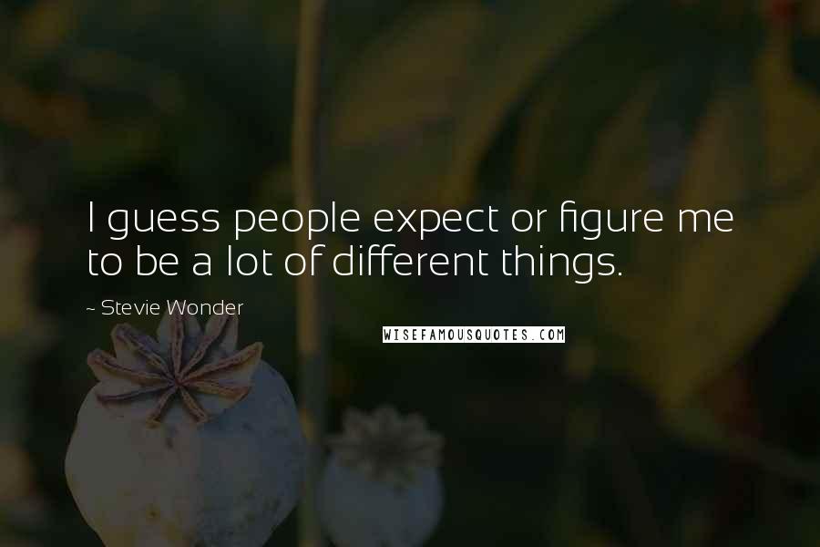 Stevie Wonder Quotes: I guess people expect or figure me to be a lot of different things.