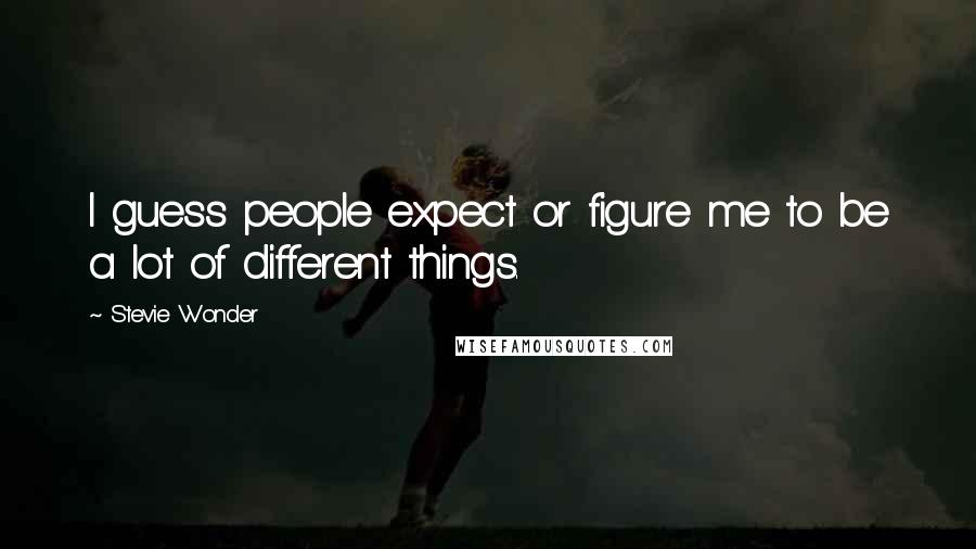 Stevie Wonder Quotes: I guess people expect or figure me to be a lot of different things.