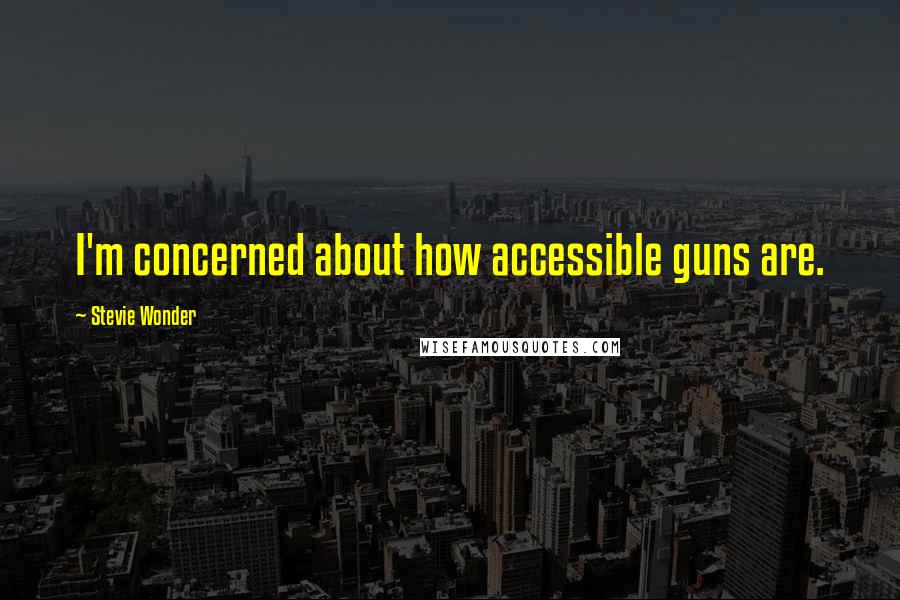 Stevie Wonder Quotes: I'm concerned about how accessible guns are.