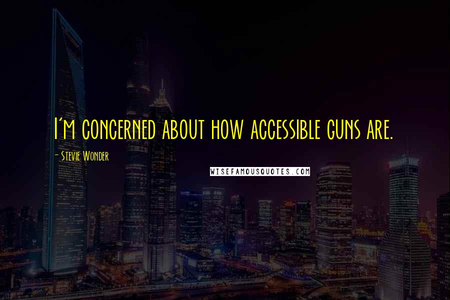 Stevie Wonder Quotes: I'm concerned about how accessible guns are.