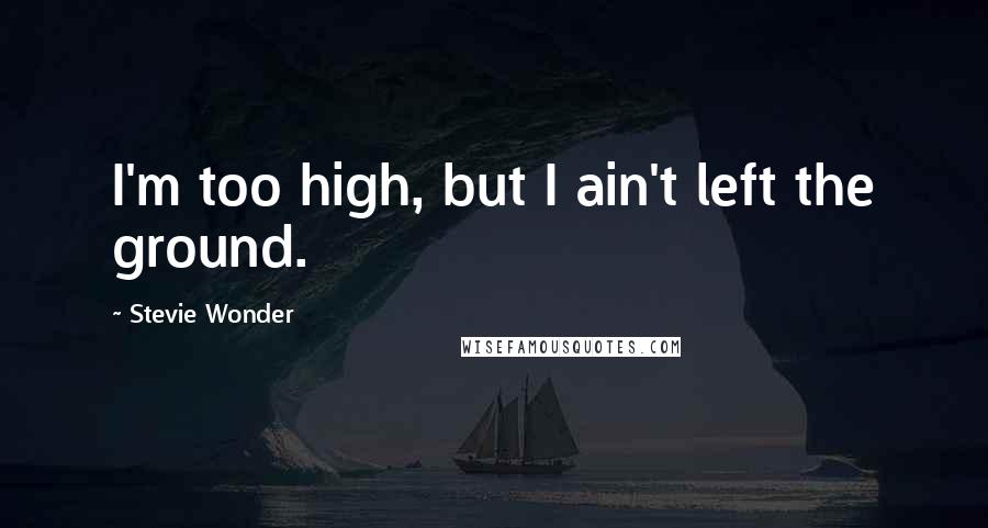 Stevie Wonder Quotes: I'm too high, but I ain't left the ground.