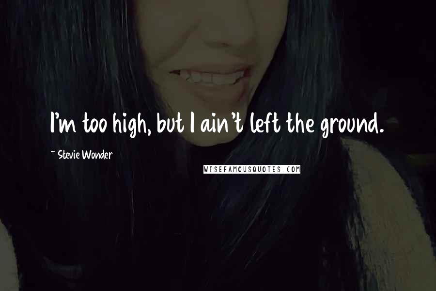 Stevie Wonder Quotes: I'm too high, but I ain't left the ground.