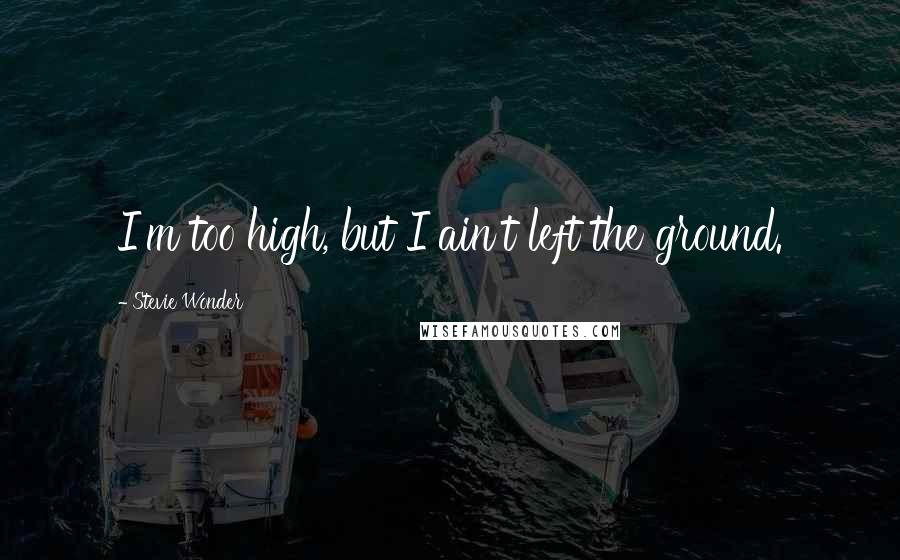 Stevie Wonder Quotes: I'm too high, but I ain't left the ground.