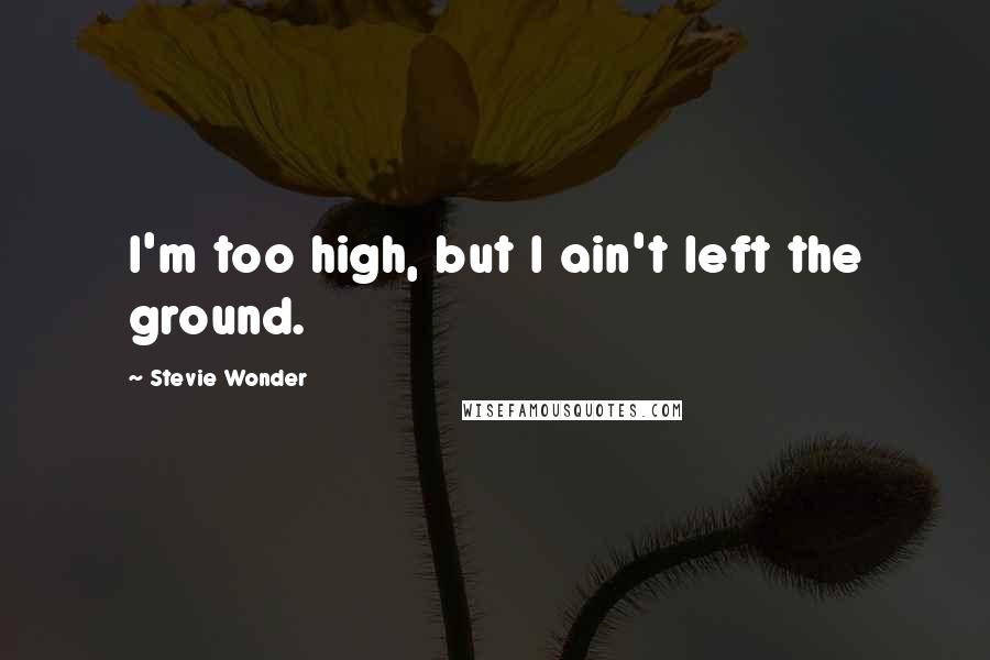 Stevie Wonder Quotes: I'm too high, but I ain't left the ground.