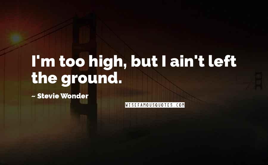 Stevie Wonder Quotes: I'm too high, but I ain't left the ground.