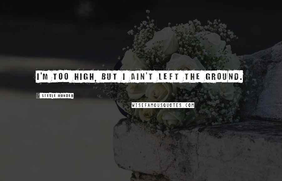 Stevie Wonder Quotes: I'm too high, but I ain't left the ground.