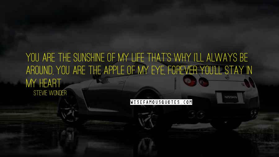 Stevie Wonder Quotes: You are the sunshine of my life That's why I'll always be around, You are the apple of my eye, Forever you'll stay in my heart