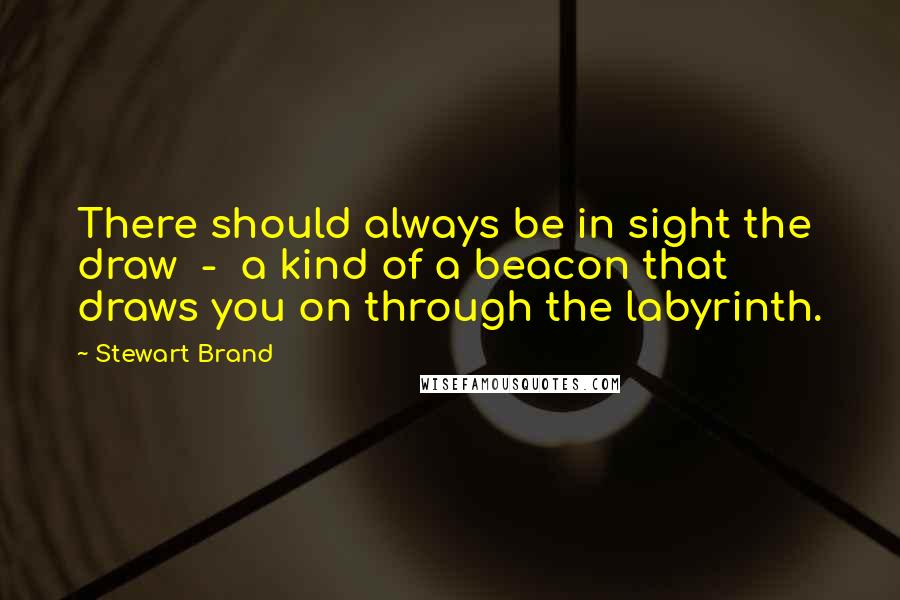 Stewart Brand Quotes: There should always be in sight the draw  -  a kind of a beacon that draws you on through the labyrinth.