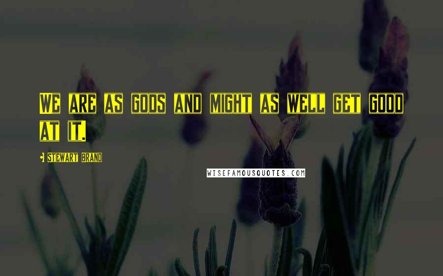 Stewart Brand Quotes: We are as gods and might as well get good at it.