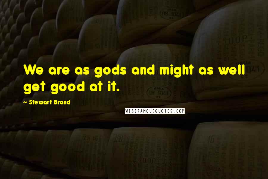 Stewart Brand Quotes: We are as gods and might as well get good at it.