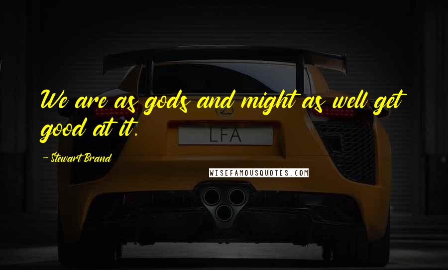 Stewart Brand Quotes: We are as gods and might as well get good at it.