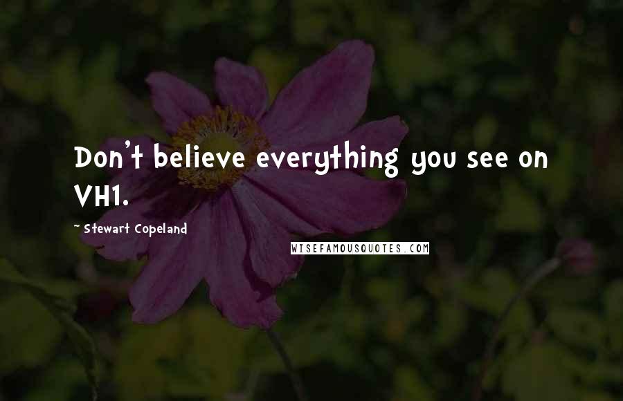 Stewart Copeland Quotes: Don't believe everything you see on VH1.