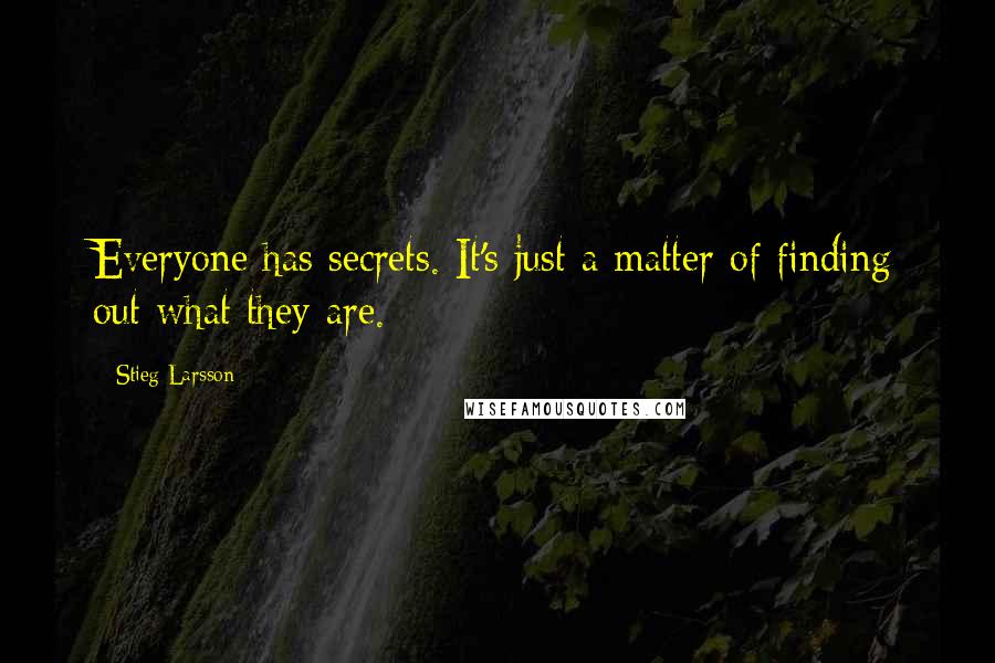 Stieg Larsson Quotes: Everyone has secrets. It's just a matter of finding out what they are.