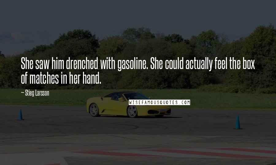 Stieg Larsson Quotes: She saw him drenched with gasoline. She could actually feel the box of matches in her hand.