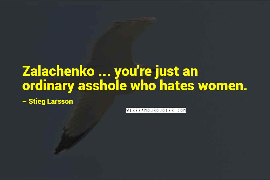 Stieg Larsson Quotes: Zalachenko ... you're just an ordinary asshole who hates women.