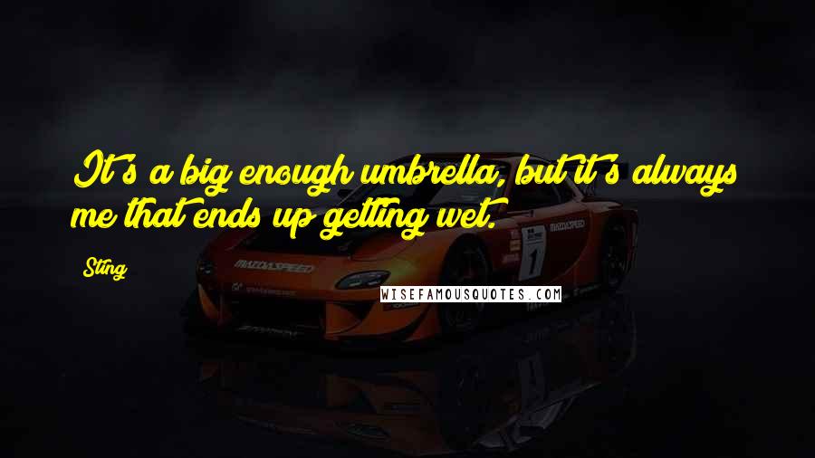 Sting Quotes: It's a big enough umbrella, but it's always me that ends up getting wet.