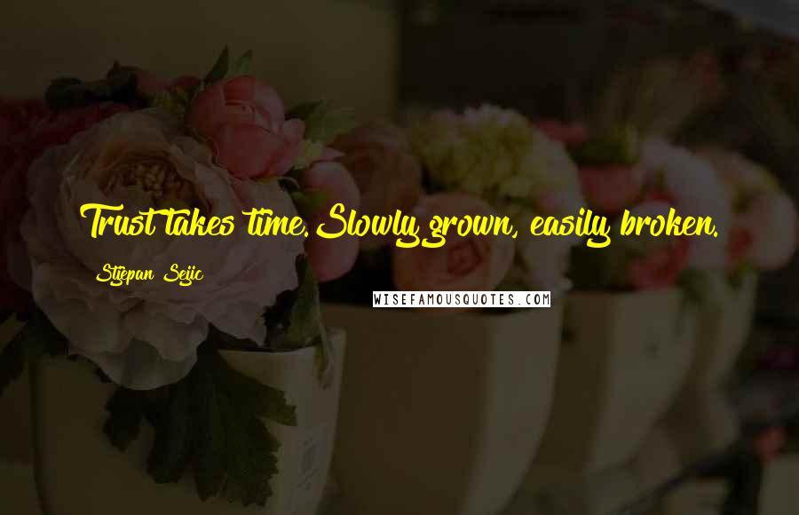 Stjepan Sejic Quotes: Trust takes time.Slowly grown, easily broken.