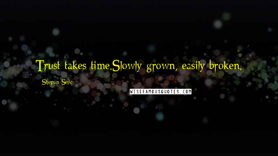 Stjepan Sejic Quotes: Trust takes time.Slowly grown, easily broken.