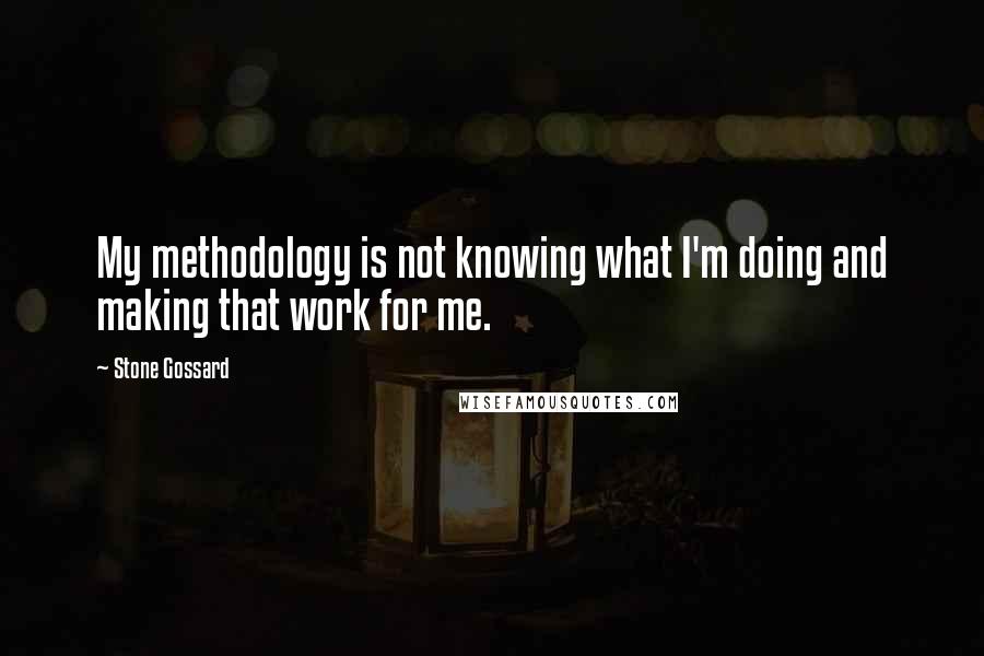 Stone Gossard Quotes: My methodology is not knowing what I'm doing and making that work for me.