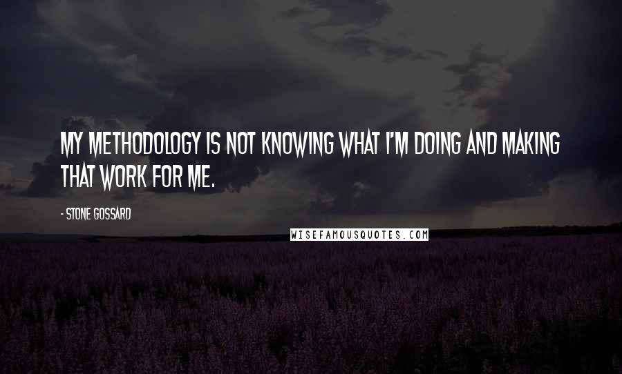 Stone Gossard Quotes: My methodology is not knowing what I'm doing and making that work for me.