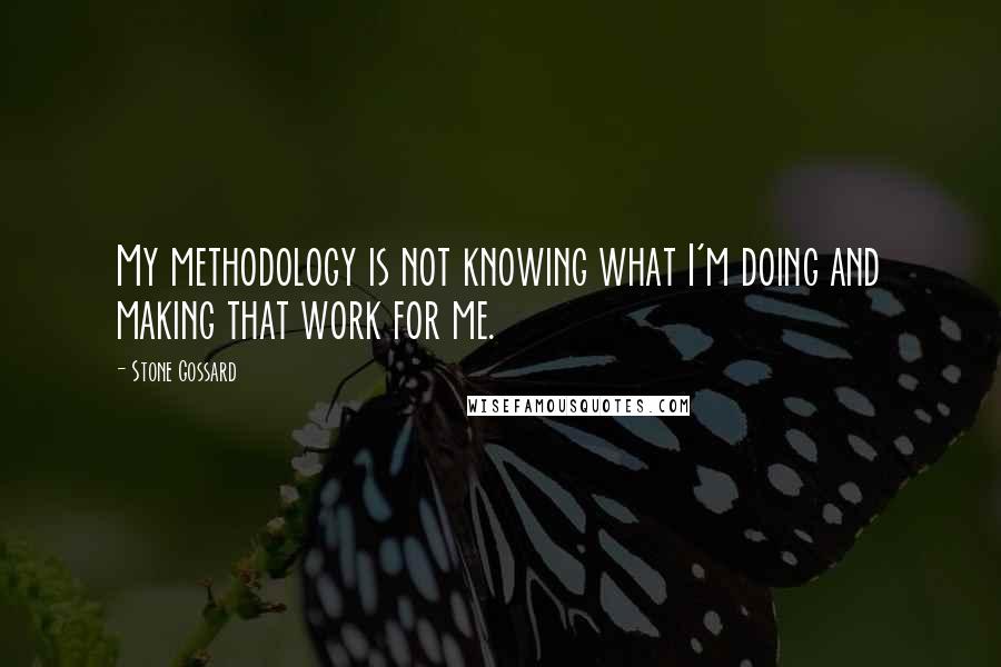 Stone Gossard Quotes: My methodology is not knowing what I'm doing and making that work for me.
