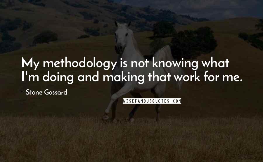 Stone Gossard Quotes: My methodology is not knowing what I'm doing and making that work for me.