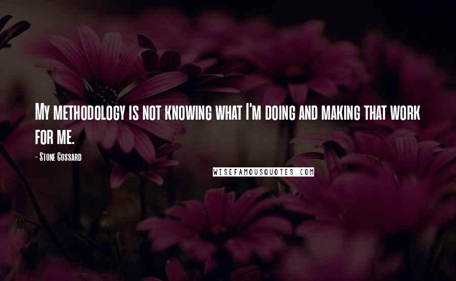 Stone Gossard Quotes: My methodology is not knowing what I'm doing and making that work for me.