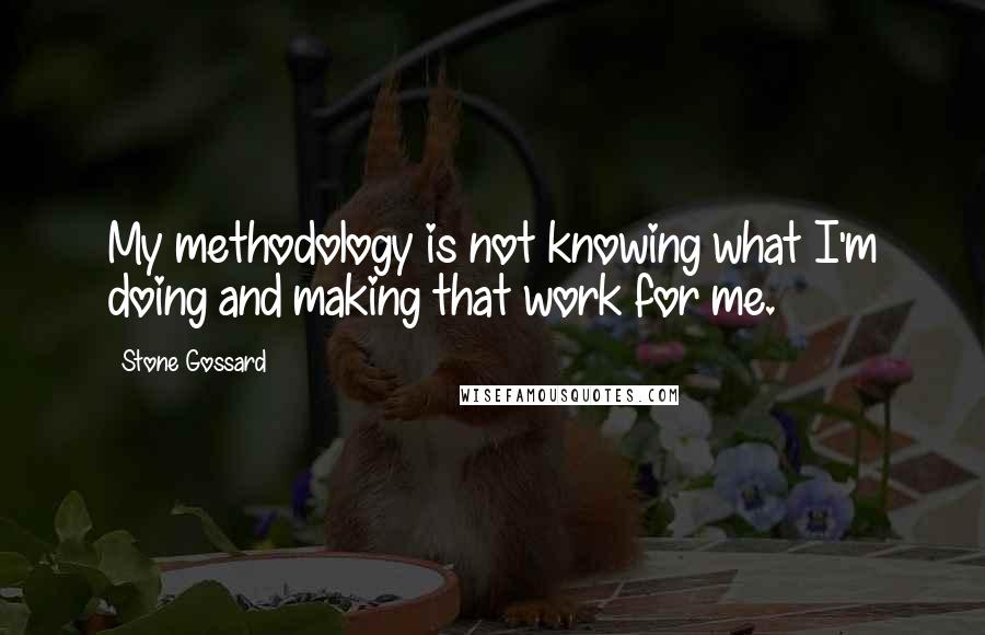 Stone Gossard Quotes: My methodology is not knowing what I'm doing and making that work for me.