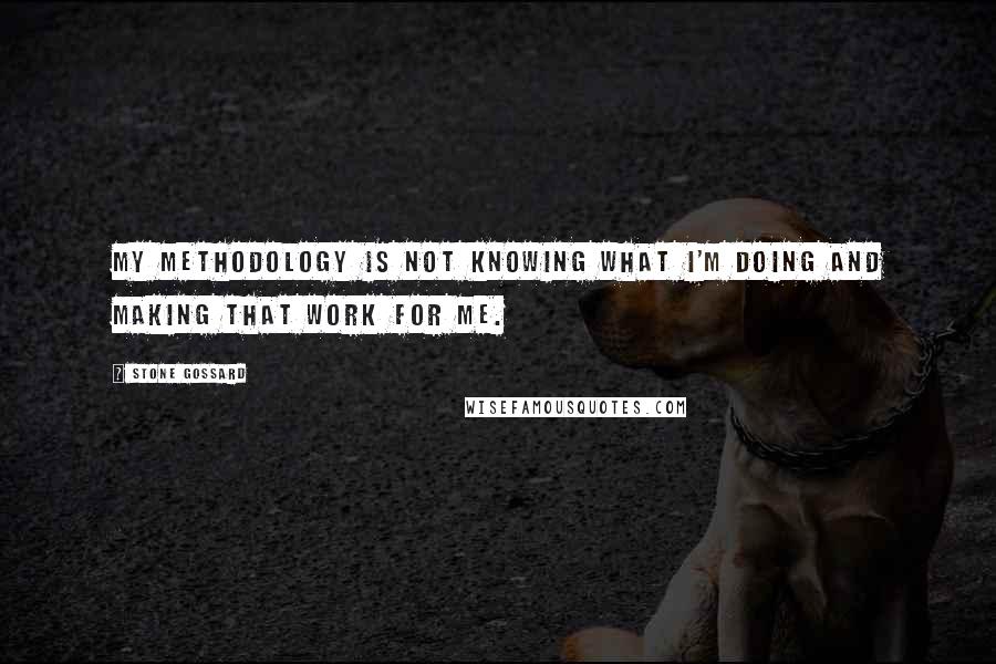 Stone Gossard Quotes: My methodology is not knowing what I'm doing and making that work for me.