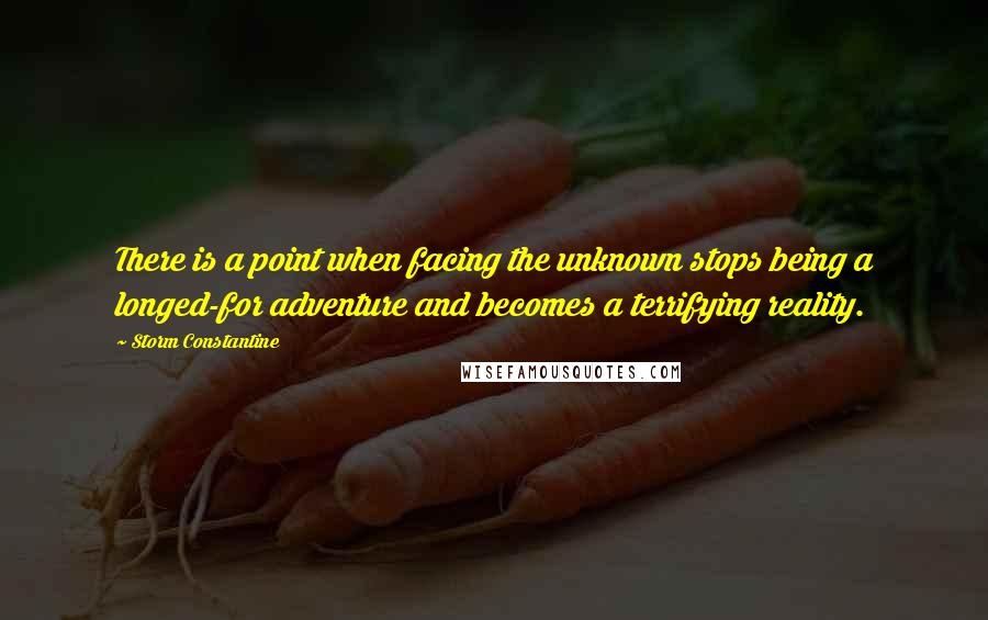 Storm Constantine Quotes: There is a point when facing the unknown stops being a longed-for adventure and becomes a terrifying reality.
