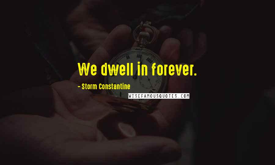 Storm Constantine Quotes: We dwell in forever.