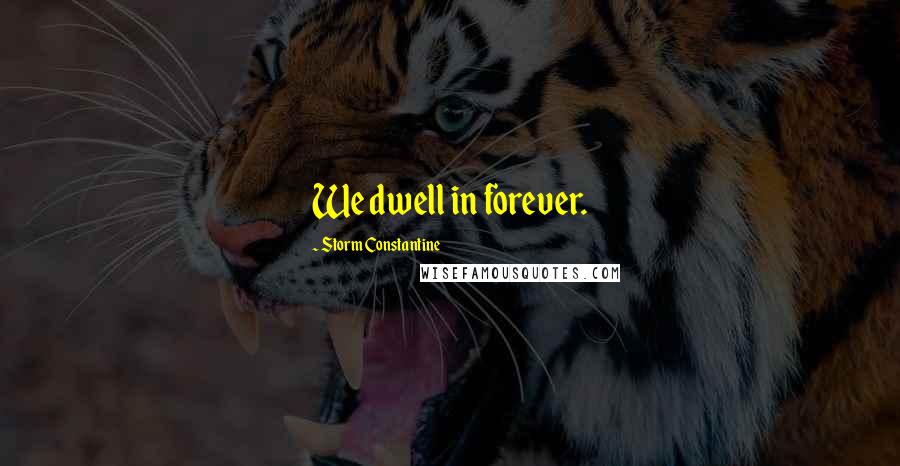 Storm Constantine Quotes: We dwell in forever.