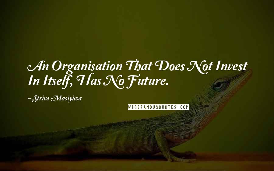 Strive Masiyiwa Quotes: An Organisation That Does Not Invest In Itself, Has No Future.