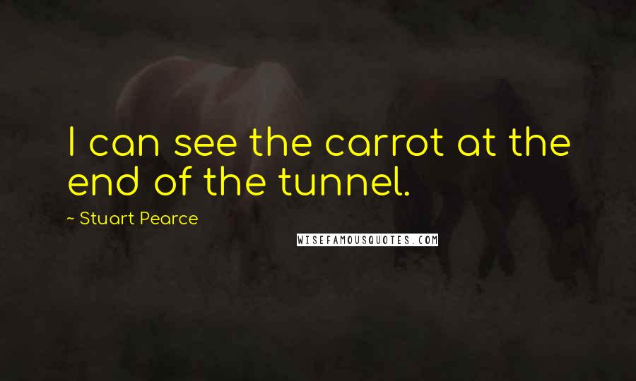 Stuart Pearce Quotes: I can see the carrot at the end of the tunnel.