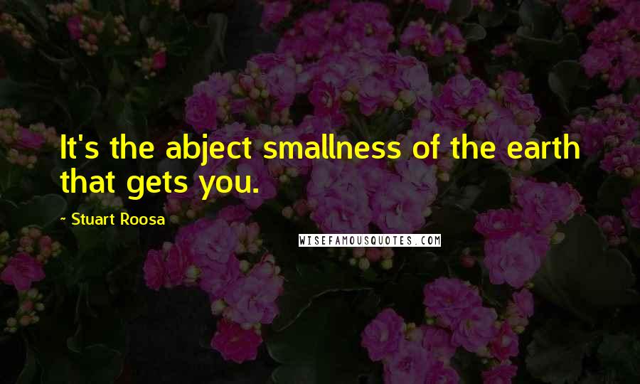 Stuart Roosa Quotes: It's the abject smallness of the earth that gets you.