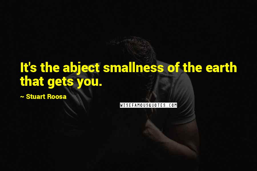 Stuart Roosa Quotes: It's the abject smallness of the earth that gets you.