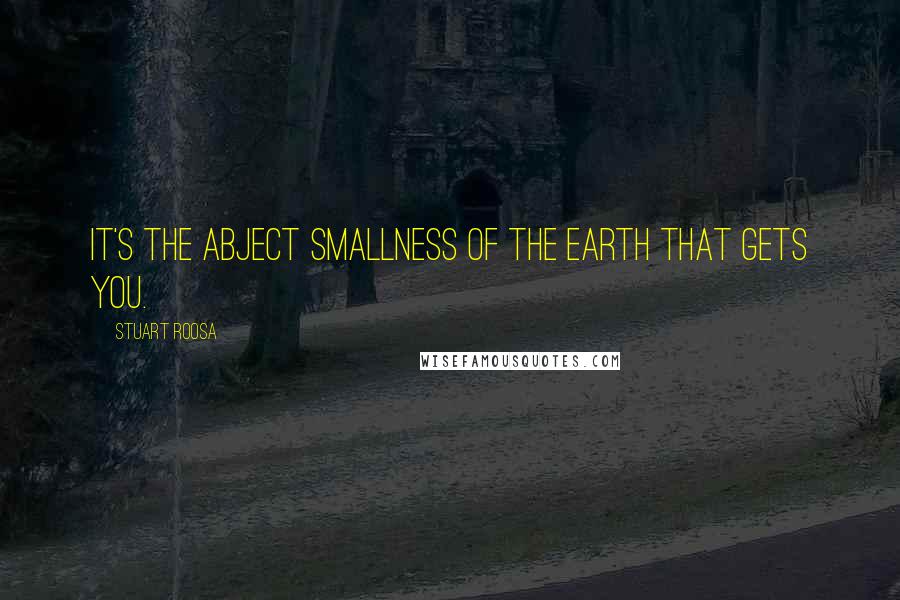 Stuart Roosa Quotes: It's the abject smallness of the earth that gets you.