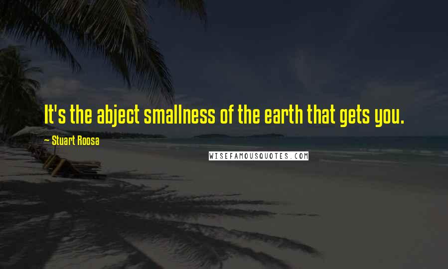 Stuart Roosa Quotes: It's the abject smallness of the earth that gets you.