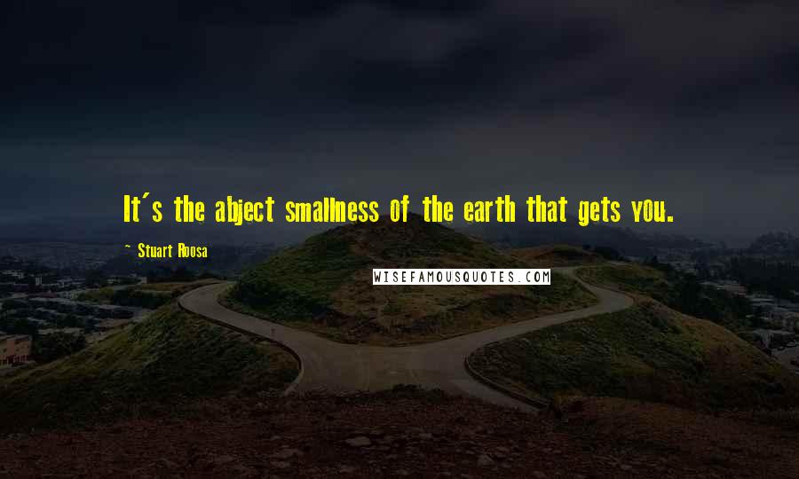 Stuart Roosa Quotes: It's the abject smallness of the earth that gets you.